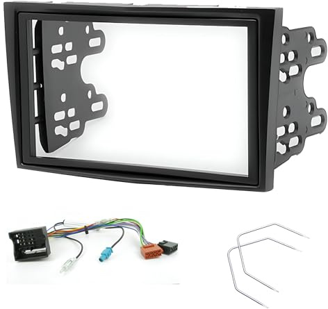 Sound Way Car Radio Mounting Kit, 2 DIN Radio Frame, Antenna Adapter, Removal Keys, ISO Cable Compatible with Opel Astra H, Corsa D, Zafira B