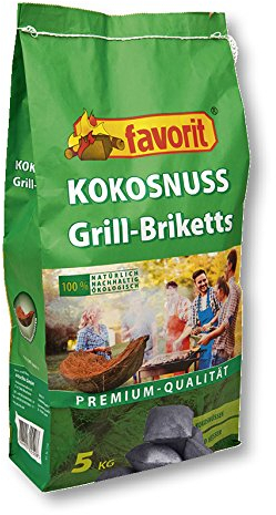 Favorit Kokosnuss Grill Briketts Premium Qualität Grillkohle ökologisch Grillen Kokos 5 KG