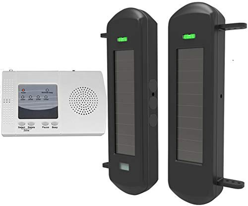 HTZSAFE Sistema de Alarma de Entrada inalámbrica Solar, 1/2 Milla de Largo Rango de transmisión, 300 pies de Ancho, Rango de Sensor