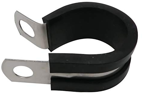 1/2 Cable Clamp Stainless Steel Rubber Cushioned Insulated Metal Clamp, Tube Holder for Tube, Pipe or Wire Cord Installation (12 Pack)