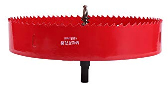 Utoolmart 185mm Bi-Metal Hole Saw M42 High Speed Steel Holesaw Blade 25mm Cutting Depth Opener Cutter Drill Bit with Triangular Handle for Wood Sheet Metal Plastic Fiberboard
