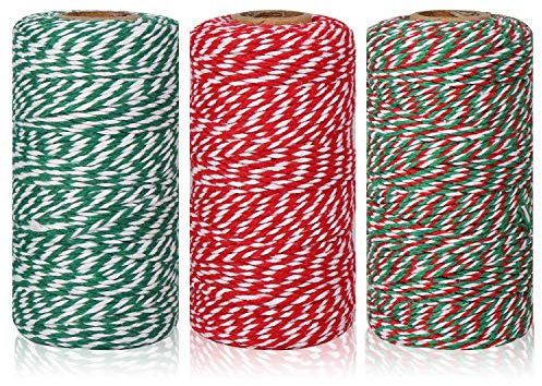 Umsole Cotton Rope Cord String 2 mm Christmas Bakers Candy Rope Ribbon Twine Wrapping Arts Crafts Party Decorations