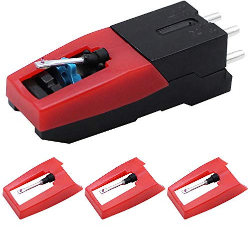 DXLing 4 pezzi Testine di Giradischi cartucce per Giradischi in Vinile con Aghi Universali di Ricambio Puntina Giradischi Ago a Punta di Diamante Giradischi Aghi per LP Giradischi Fonografo