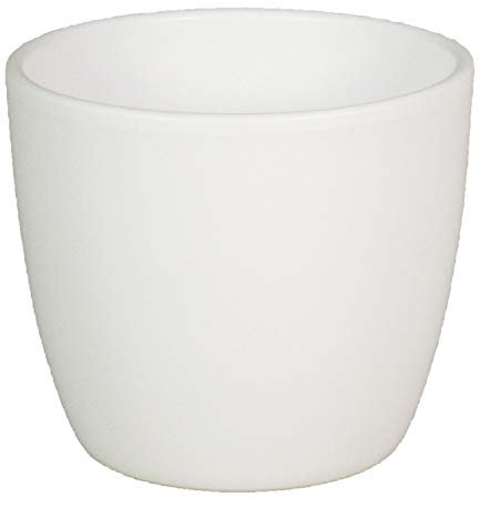 innaGLAS Grand Cache-Pot, céramique, Blanc Mat, 27cm, Ø32cm - Pot Fleurs/Pot céramique