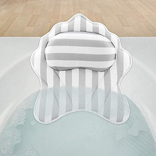HAIBI Badewannenkissen, Bad Wanne Spa Kissen Kissen Nacken Zurück Unterstützung Schaum Komfort Badewanne Saugnapf Anti Schimmel Schnell Trockene Luft Mesh