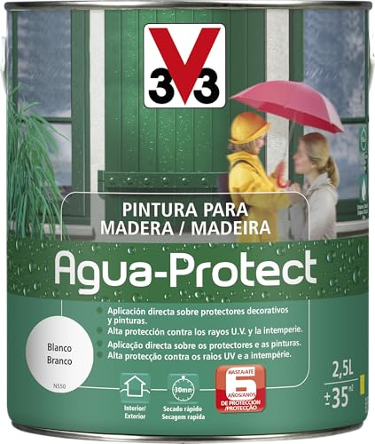 V33 Pintura Madera Agua Protect Satinado Blanco 2,5L