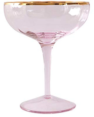 Vasos de cristal Margarita de cristal duro transparente para cócteles, copas de cristal de bola, copas de cope, copas de congelado, sin, copas de cristal de barra, mini tazas de postre, color rosa