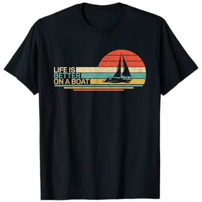 Segelschiff Boot Segelyacht Segler Kapitän Schönes Retro T-Shirt