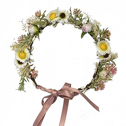 Blumenkrone Blumenkranz Stirnband Blumengirlande Stirnbänder Gänseblümchen Schleierkraut Blumen Hochzeit Girlande Hochzeit Festival Foto Requisiten