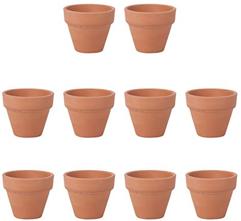 GANAZONO 10 Pezzi Secchiello x Bonsai Vasi Da Vivaio Sottovasi Piccolissimi Piccoli Vasi Di Terracotta Per L'artigianato Vasetti Piantine Grasse Aiuola Rialzata Minibacino Con Buchi Ufficio