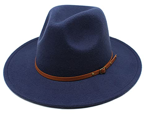QBQZXAOSOWH Fedora Trilby Grüner Fedorahut Hut Mit Breiter Krempe Männer Und Frauen Filzhut Panama Jazz Fedora 56-58Cm 4