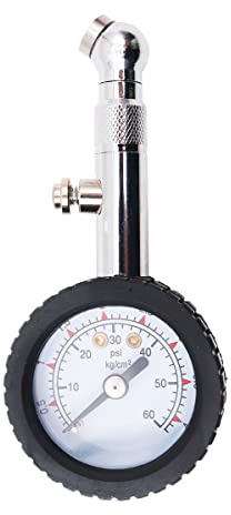 Tiardey Heavy Duty lufttrycksmätare, mekanisk däcktrycksmätare, 0~60PSI för bilar, lastbilar och cyklar - Silver