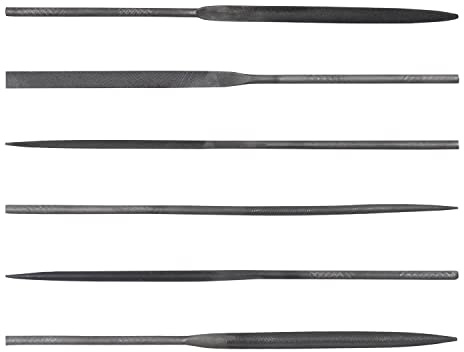 6pcs Needle File Set Without Handle, 5.5'' Swiss Pattern File, Double Cut with Medium Teeth, Ideal for Precise and Detailed Work as Model Shaping, Deburring, Metal, Wood, 3D-Print, etc.