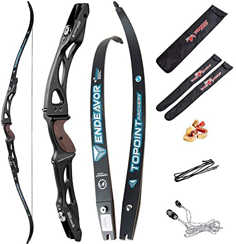 SHARROW 18-44lbs Archery Recurve Bow ILF Bow Riser and Limbs 66/68/70 Inch Aluminum Riser Takedown Recurve Bow for Athletic Competition (68/44lbs, Black)