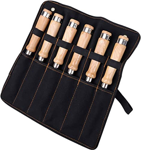 OITTo Wood Chisel Professional Tools Wood Handle Chisel Tool Set with Storage Bag for Wood Carving Cutter Head Width - 8mm to 38mm,6-Piece Set
