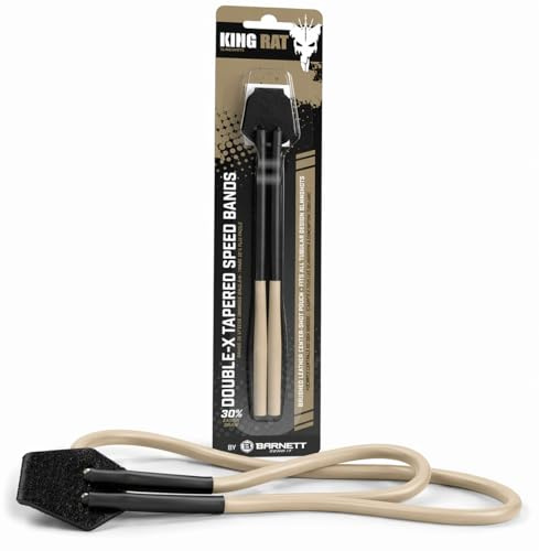Barnett King Rat Slingshots Élastique de Rechange Puissant en Caoutchouc avec Une Pochette en Cuir, Bande de Rechange Conique Double X