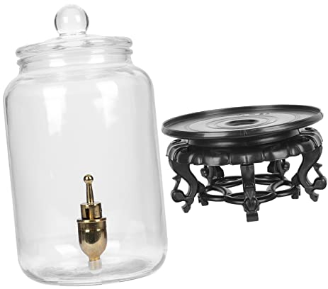 Cabilock Glass Wine Holder Base Abs Spigot Glass Beverage Dispenser Suitable for Home Brewing Wine Storage 5-liter Capacity