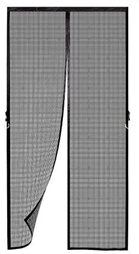 Magnet Fliegengitter 60x185cm Insektenschutz Balkontür 5 x Stärker als Normales Fliegengitter für Wohnwagen/Wohnmobile, Insektenschutz Katzen Sicher, Stärkere Magneten 4 cm Breites Klettband