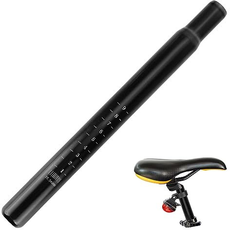 Fahrrad Sattelstütze Kerzensattelstütze 27,2 x 300 mmSattelstange Fahrrad Sattelrohr Schwarz Fahrradsattelstangen Sattelstütze Sattelstange Durchmesser für Mountainbike Rennrad Cityrad
