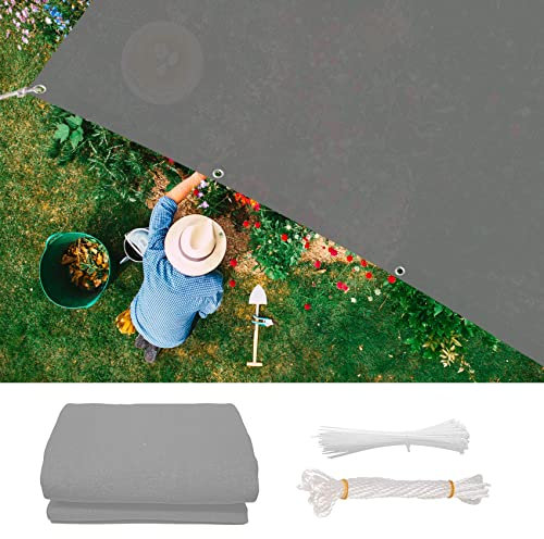 Tenda da Sole per Esterno 3.6 x 4.5 m Protezione UV 95% Parasole Rettangolare Respirante con Occhielli per Giardino, Balcone, Piscina, Grigio