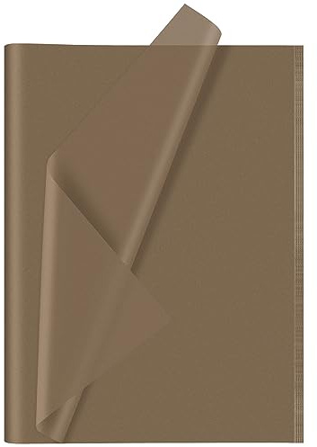 CHRORINE 60 Blatt braunes Seidenpapier, Kunst, Geschenkverpackung, Seidenpapier, Großpackung für Bastelarbeiten, Dekoration, Geburtstag, Urlaub, Party (50,8 x 36,8 cm)