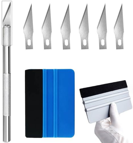Kit vinile Applicazione Adesivi Auto,Spatola Professionale con Feltro,Attrezzi per Pellicola Oscurante Vetri Fai da Te,Spatola per pellicole per Car Wrapping,Spatola Professionale con Feltro