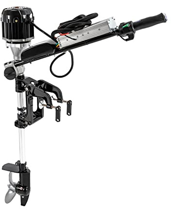 OUKANING Elektrisk utombordare 48 V, båtmotor elektrisk utombordsmotor 4800 rpm, roterad, 360° multi-växlad cruise, ratthandtag, för fartygstyp 2–4 m