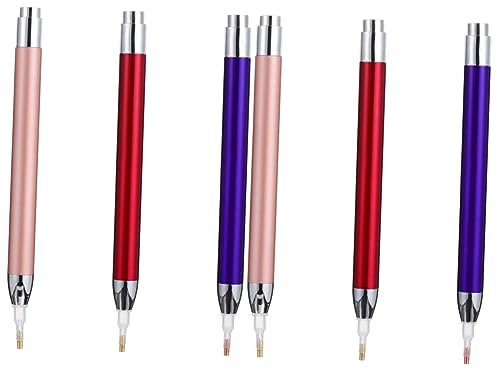 Operitacx 6 STK Bohrstift Mit Leuchtender Spitze Kunst-kit Leuchtender Bohrstift Leuchtstift Für Kreuzstich DIY Diamantstift Stickbohrer Lichtstift Metall Diamantzeichnung Leuchtender Stift