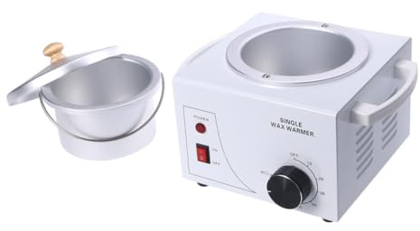 DRESSOOS Scaldacera Professionale Con Vaso Singolo e Coperchio Macchina Depilatoria Con Contenitore in Alluminio Rimovibile e Manico Temperatura Regolabile Per Cera Dura Strisce e Paraffina
