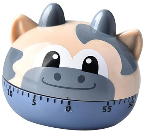 perfk Kitchen Timer Cooking Timer Cute 60Minutes Mechanical Alarm Clock Timer for Baking Cooking Classroom Kids Study, Cow