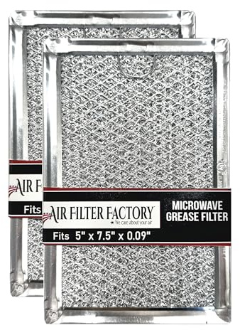 12-Layer Air Filter Factory 5 x 7.5 Pull Tab Microwave Grease Filter Replacements For Many GE, Frigidaire, Magic Chef & LG Microwave Oven Models Filter Set Of 2 (Pull Tab Short Side)