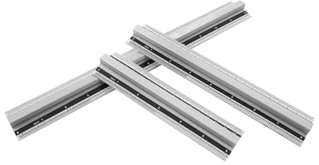 DIYEAH 3 Stück Tragbare Skalenlineale aus Aluminium mit Griffen und Erhöhter Griffigkeit Multifunktionales Linealwerkzeug für Bürolineale und Zubehör zur Schulbeginn Party
