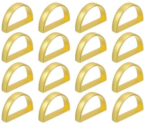 QUARKZMAN 40pz Ring per Tovaglioli a Forma di D, Fermatovaglioli da Tavolo Fibbie Tovaglioli per Decorazione Adornamento Matrimonio Festa, Oro Opaco