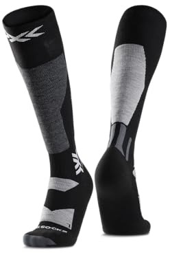 X-Socks Snowboard Discover OTC – Calze da Snowboard ad Alte Prestazioni con O-Ring Bandage, Comfort e Supporto Ottimizzati per Snowboard e Sport Invernali - Nero/Grigio chiaro, 39-41