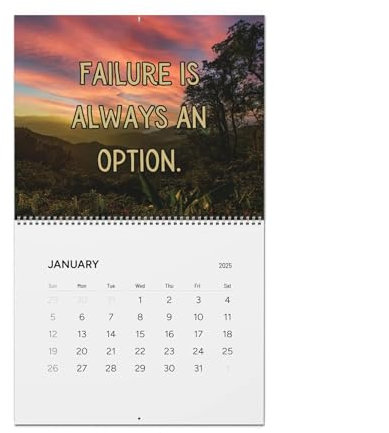 Täglicher demotivierender Kalender mit Zitaten, unmotivierender Kalender 2025,Quadratischer Wandkalender 2025 | Abreißbarer Tischkalender 2025 zum Thema „Berge, Wälder und Strände“ für zu Hause