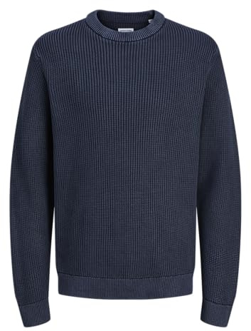 JACK & JONES Jjtanaka stickad crew neck, Sky Captain, XS