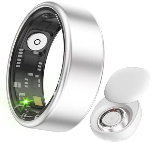 Smart Ring Android IOS Fitness Ring Tracker Smartringe für Herren Damen Smartring Fitnessring Schlaftracker Pulsmesser Schrittzähler Sport Herzfrequenz Schwarz Rosegold Silber Aktivitätstracker