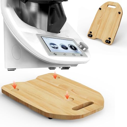 Gleitbrett für Thermomix TM6, Thermomix TM5 Schiebebrett, Gleitbrett für Thermomix mit vibrationsdämpfendem Stand, rutschfest & kratzgeschützt, Ideal für alle Küchenarbeitsplatten,Quadrat