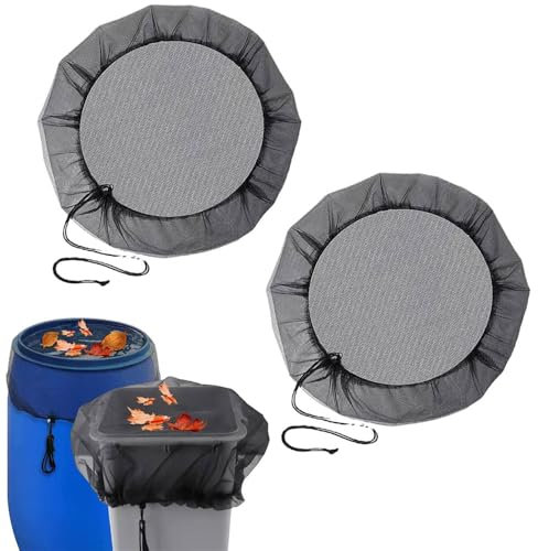 Lot de 2 housses de protection pour tonneaux de jardin - 150 cm - Avec cordon de serrage pour éviter que les feuilles ne tombent et la saleté dans le jardin