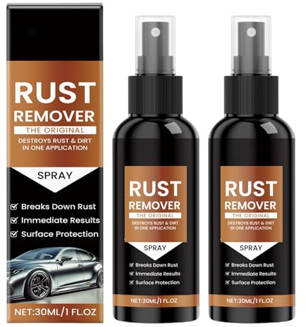 Comioke 2PCSCar Rust Remover Spray, Spray Antirouille Instantané, Iron Powder Remover, Convertisseur de Rouille Spray, Multifunctional Car Rust Removal Spray,Décapant de Rouille for Metals, Car Parts