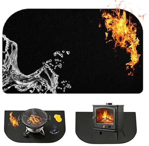 Heat Resistant Mat Under BBQ Grill, Fire Pit Mat for Outdoor Grill, 3 Layer Thickened Fireproof Mat, BBQ Mat for Decking, Floor, Patio, Camping Waterproof Oil-Proof Grill Mat (102x60cm)