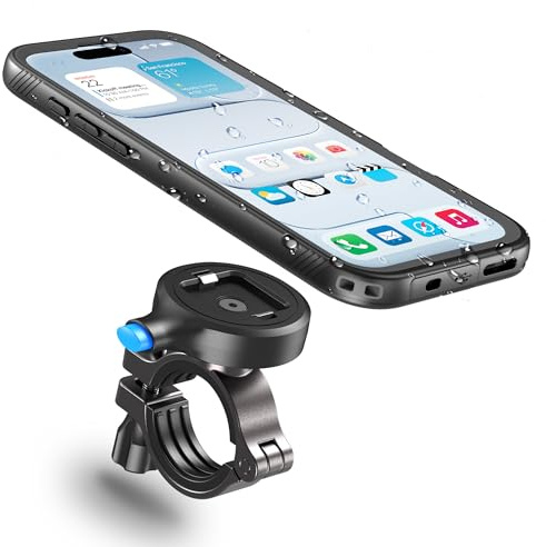 Cozycase 1S-Knopf Wasserdicht Handyhalterung Fahrrad Für iPhone Air | Anti-Diebstahl Hülle Handy Halter Motorrad Lenker Rennrad Mtb Ebike Bike Phone Holder Mount Fahrradhalterung IP68 Waterproof