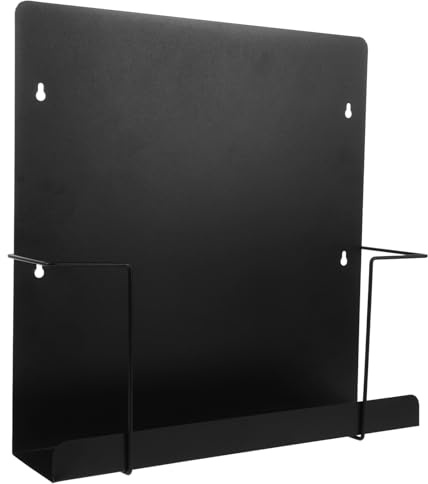 BESPORTBLE Étagère Murale en Métal Noir pour Vinyles et Cd, Support Mural Minimaliste Moderne, Organiseur Esthétique et Gain de Place pour Maison