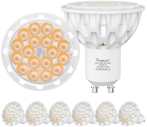 AGELCK GU10 LED Strahler 5W 2700K Warmweiß AC100-240V 6er-Pack
