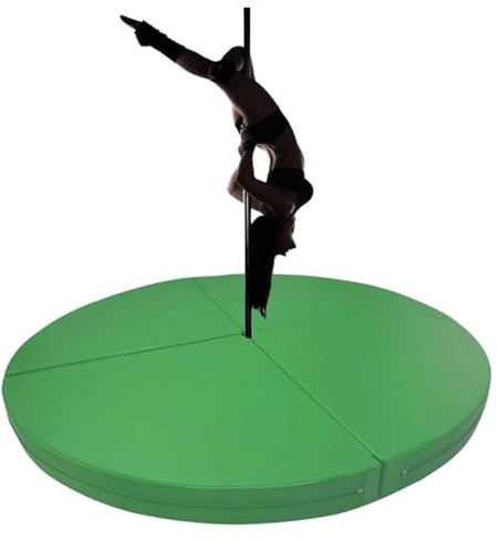 Pole-Dance-matta, tjock, rund, vikbar fallskyddsmatta för Pole Dance, hemmagym, pole-Dance-Pole-Dance-kudde, 150 cm x 5 cm (59 tum x 2 tum), fallskyddsmatta för dans och fitness
