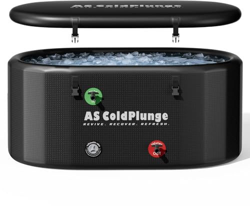 AS ColdPlunge XXL 216 Gallon Ice Bath Tub for Cold Plunge, Inflatable PVC Cold Plunge Tub with Insulated Lid, Chiller-Compatible Full-Body Cold Therapy Tub for Indoor & Outdoor Use