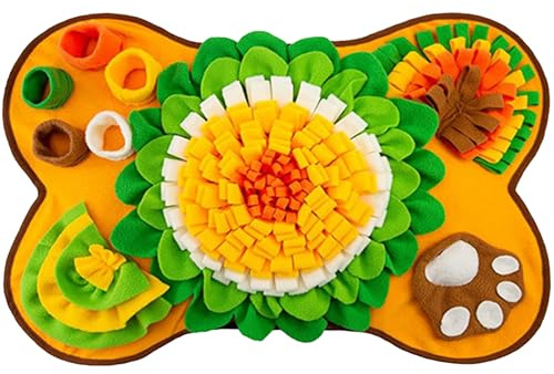 Snuffle Mat para Perros 25x17 Pulgadas Lavable Dog Snuffle Master con Bb Squeaker Estera de Alimentación Antideslizante para olfatear Divertidos Juegos Cerebrales para Perros pequeños, media