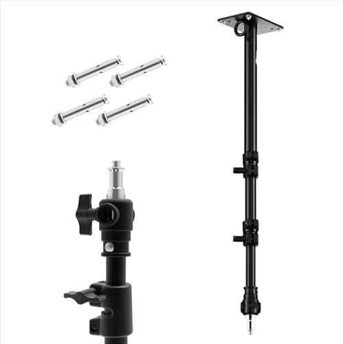 Telescopic Wall Ceiling Light Boom Arm Mount | 1/4, 3/8 Thread, DSLR, Video, Strobe, Flash, Ring Light(L-1000D)