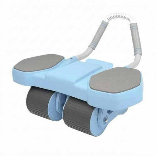 KiBcsLic Rueda Ejercicio Abdominal Cuatro Rodillos Rueda Abdominal bajo bajo Rodillo para Abdominales para Abdominales, Planchas, Azul, Azul