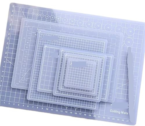 Skärmatta för kontor A3/A4/A5 skärmattor, genomskinliga PVC-nätlinjer, självläkande bräda, verktyg (A3–45 x 30 cm)